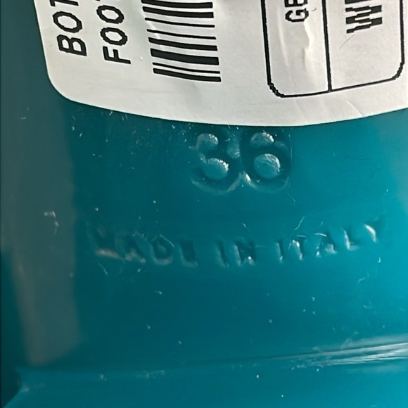 Bottega Veneta Shine Heeled Ankle Boots Rubber Rain Deep Teal Jade Sz 36 - Picture 14 of 16